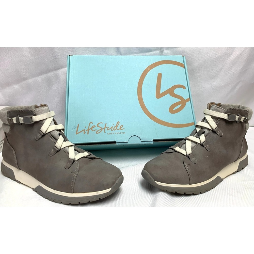 Women's Life Stride Highland Sport Bootie Gray Taupe Color Hiking Boots Size 11